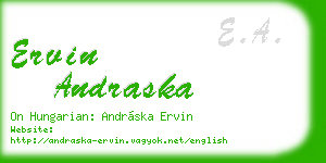 ervin andraska business card